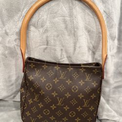 Louis Vuitton Looping Shoulder Bag MM Brown Canvas