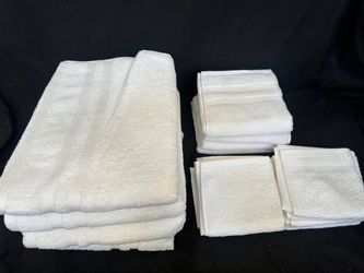 New 19 Piece Bath Towel Set White Towels Bath Hand and Wash Cloth