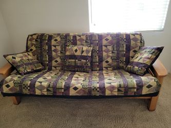 Futons With Cuahions And Flip. Up Handles For Remotes