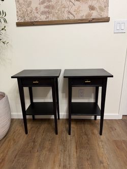 IKEA Hemnes Black End tables (2)