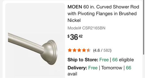 Moen 60-Inch Curved Shower Rod Brushed Nickel
