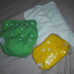 2 Brand New Reusable Diapers With Pads