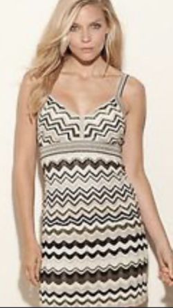 Guess Light knit Chevron Zig Zag Dress Medium