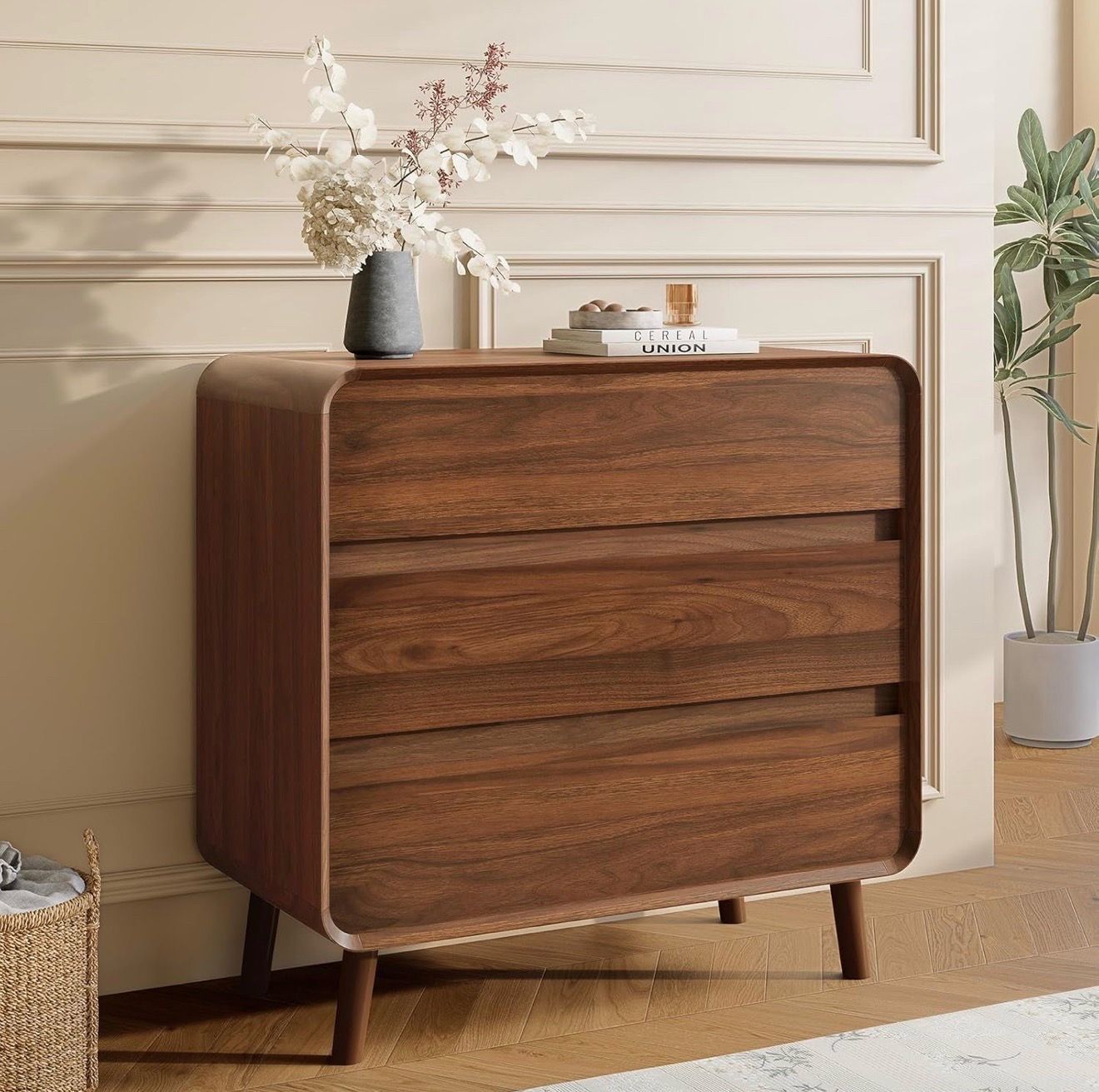 Walnut Brown 3 Drawer Dresser