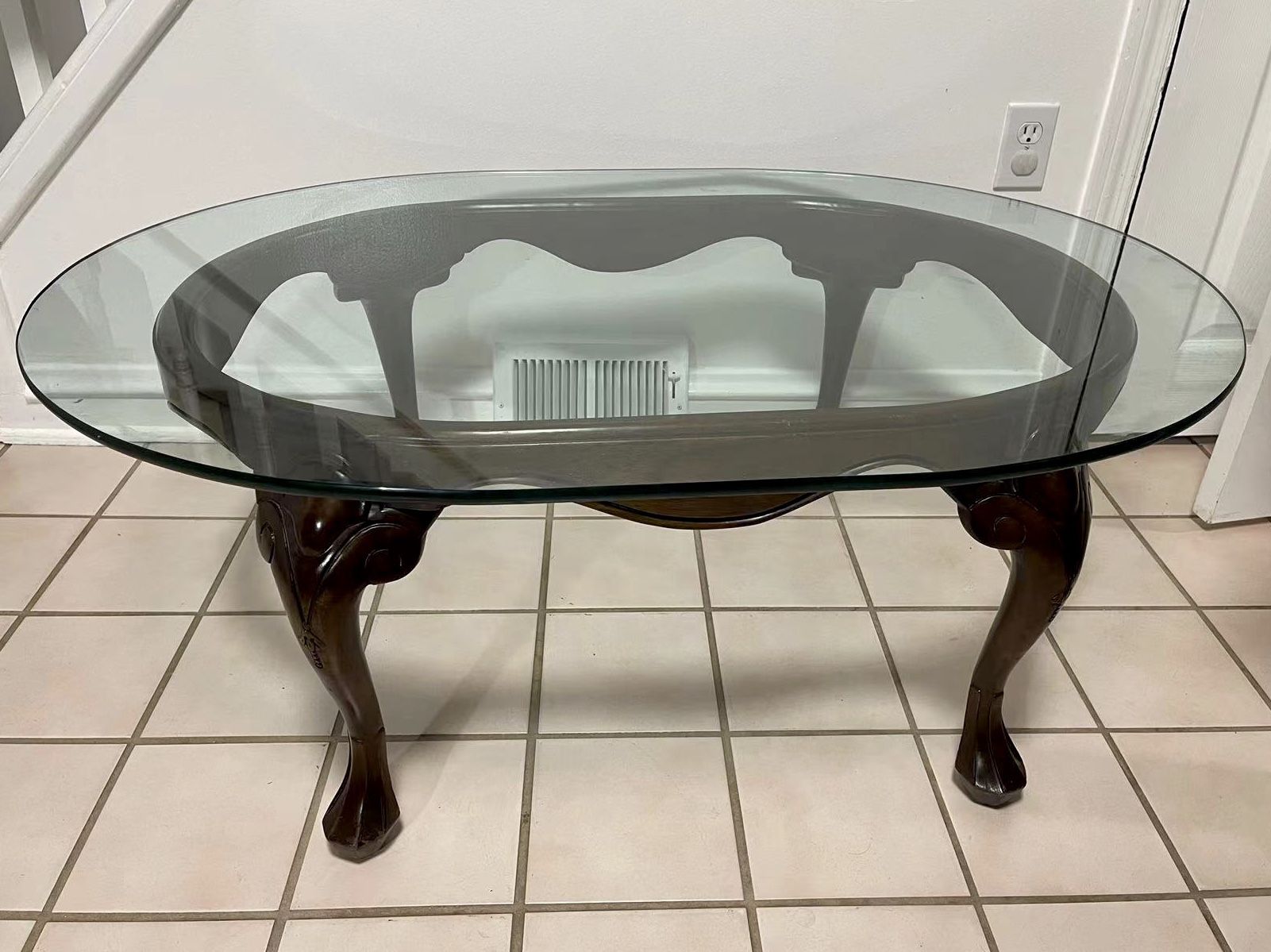 Coffee Table With Glass Top Like New 