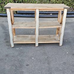 Wood Metal Mix Console Table