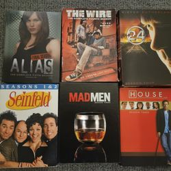 Assorted DVDs: Alias, The Wire, 24, Seinfeld, Mad Men, & House