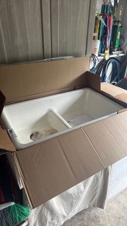 Brand New Kohler double equal 33” sink - Biscuit