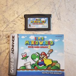 Super Mario World Super Mario Advance 2 GBA Game boy Advance with instruction manual