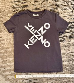 KENZO Gray Logo Graphic Crew Neck Short Sleeve Cotton Knit T-Shirt Size 6