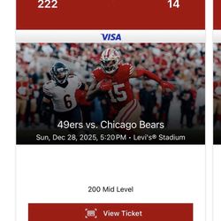 4 Bears Vs 49ers Tickets 