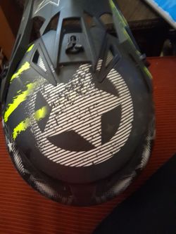 Green Motocross helmet
