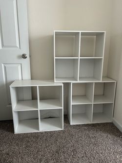 White Cube Storage Shelves Set of 3