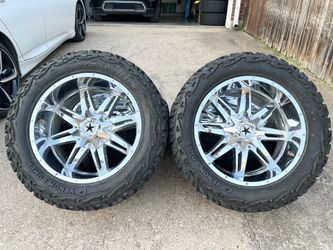 20x10 INCH DFD OFF-ROAD RIMS WITH 33x12.50R20 TIRES