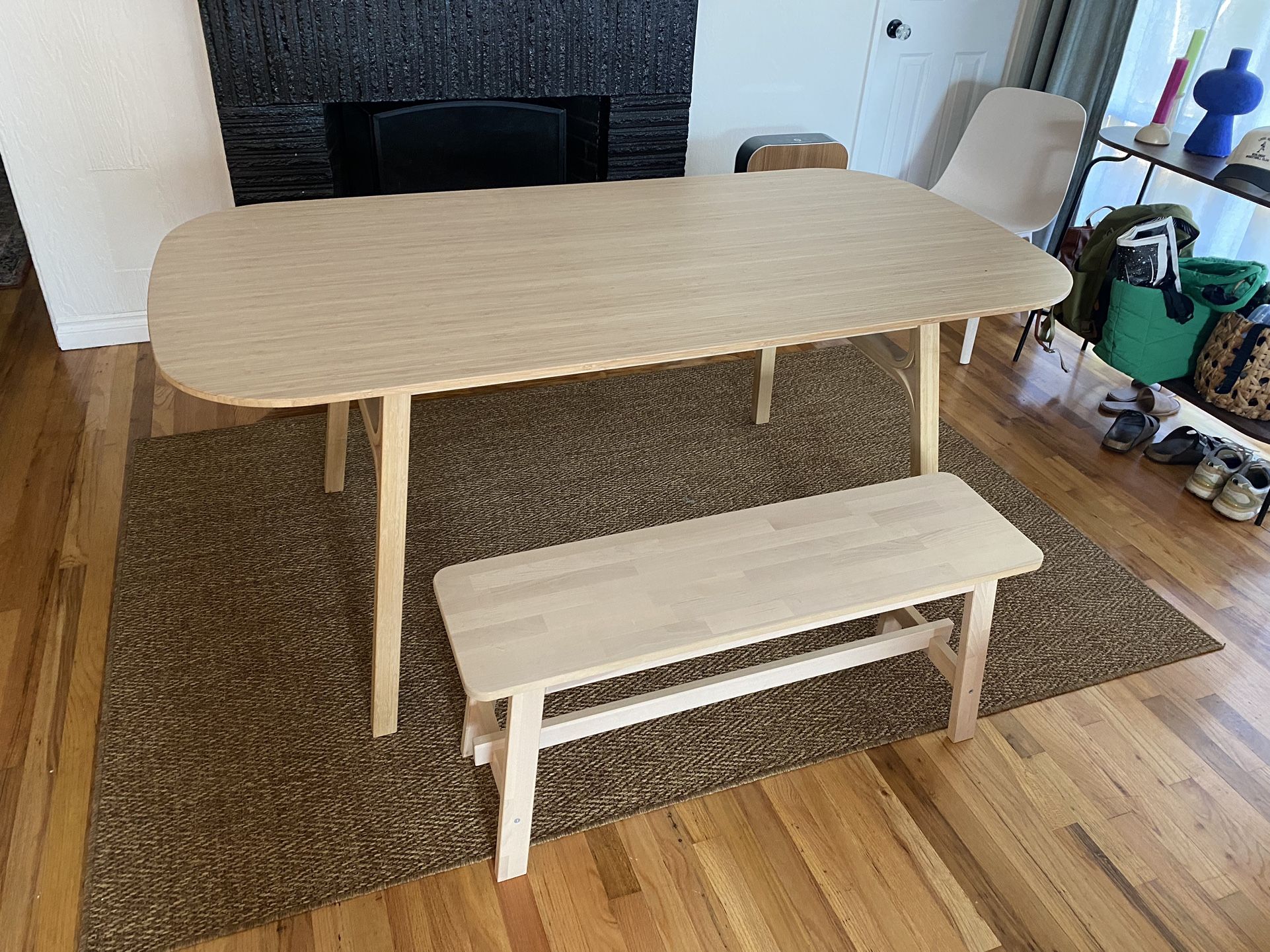 IKEA VOXLÖV Dining table, light bamboo, 70 7/8x35 3/8 "
