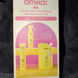Amika smooth over frizz fighting treatment starter set NIB
