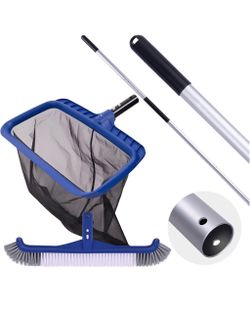 Pool net and scrubber 11.5 foot pole