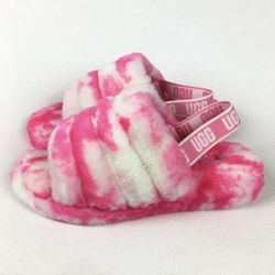 UGG Fluff Yeah Slide Slipper Sandal Marble Pink Sulphur Women’s 8 New