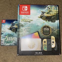 NEW Nintendo Switch OLED ZELDA ToTK Console + Screen Protector w