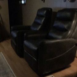 Two Recliners black Like New