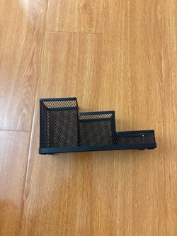 Black Metal Mesh Desk Organizer
