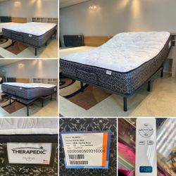 Queen Therapedic Hydrus Plush Mattress with Rize Adjustable Base $699.99 