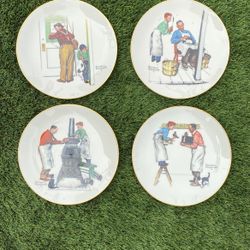 Norman Rockwell Plates - Spring, Summer, Fall, Winter 