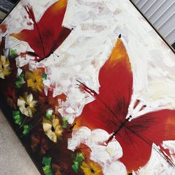 Butterfly oil painting