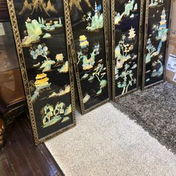 Four asian boutique mother of pearl art pieces.   12” x 36” $200