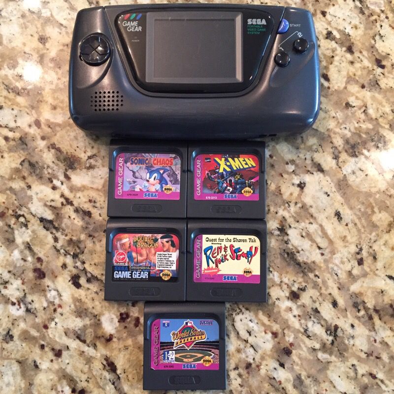 Sega Game Gear Portable Video Game System w/ 5 Games