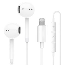 1Pack Wired Earphones for iPhone Earbuds with Lightning Connector(Built-in Mic & Volume Control)