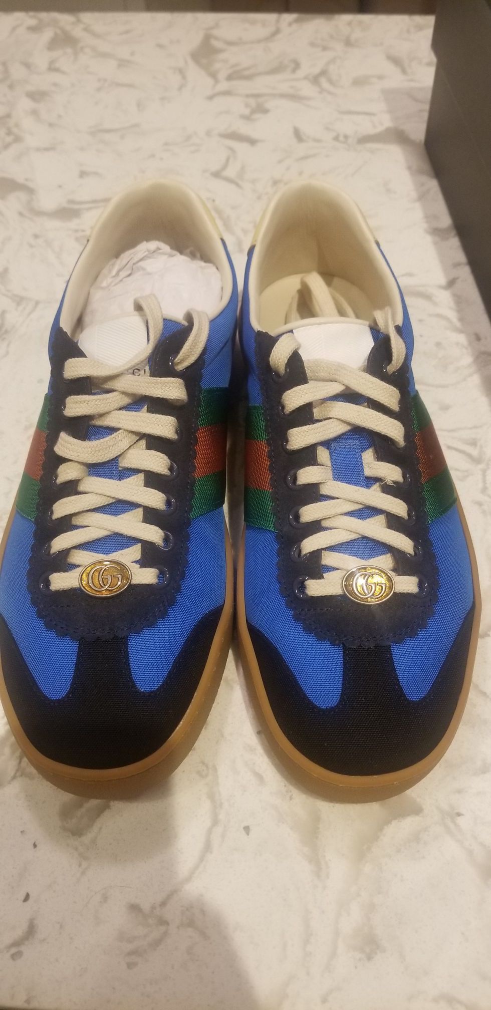 Gucci G74 Nylon Sneaker "Bright Blue" Gucci Size 8 Fits 9 or 9.5 Men Firm @ $400
