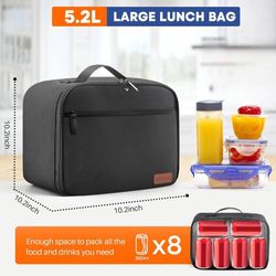 new Lunch Box for Women Adults Men Insulated Lunch Bag,Reusable Lunchbox Tote Bags with High Capacity,Leakproof Lunch Pail bag Cooler Food Lunch Conta