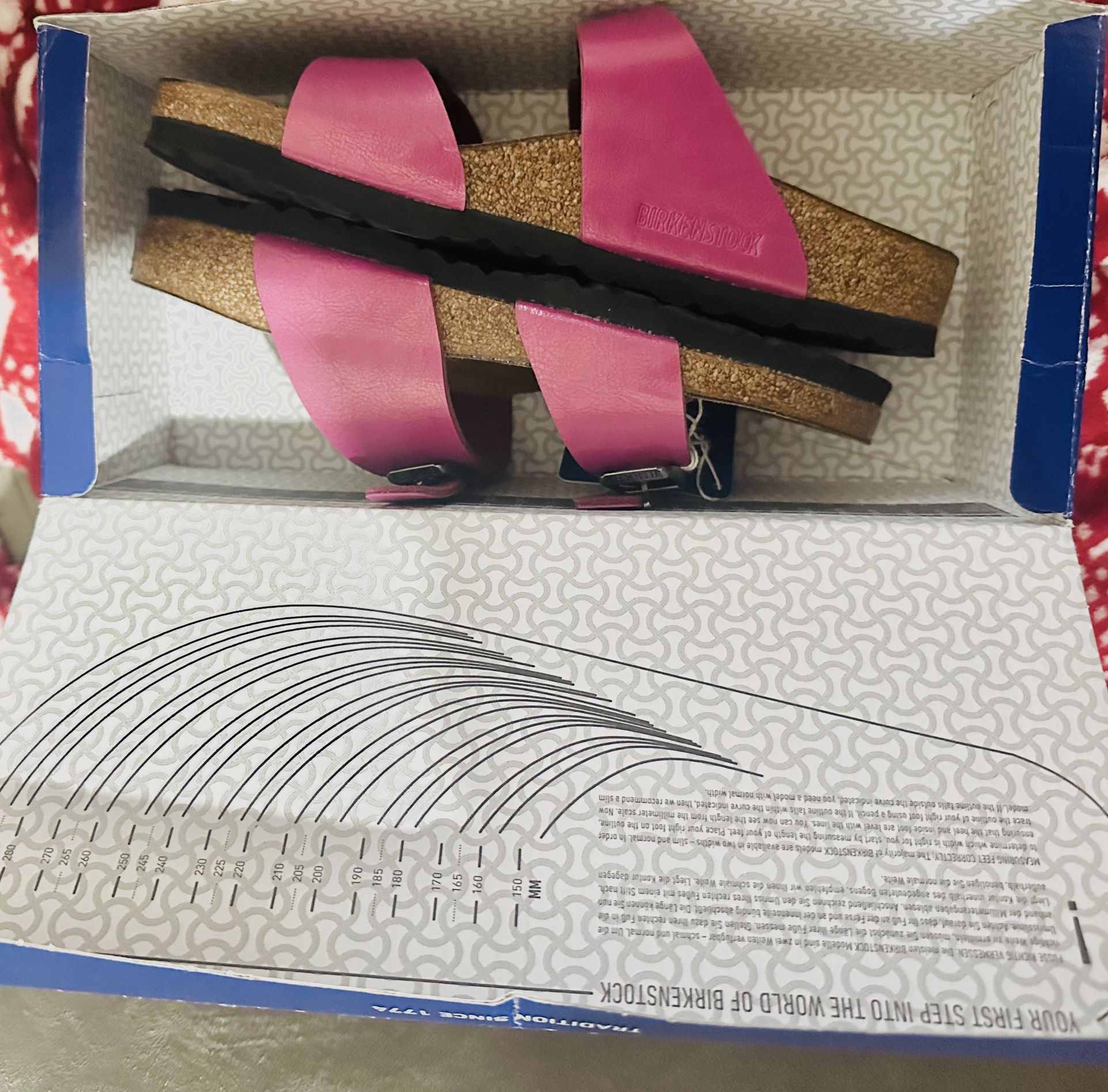 Cute Slide Birkenstock Metallic Fushia Pink NWT/box