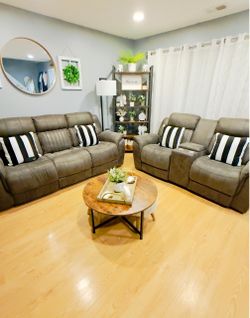Ashley Gray Reclining Sofa and Loveseat Set