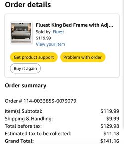 King size bed frame