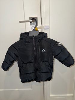 Reebok Black Hooded Kids Puffer Coat