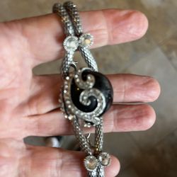 Vintage Bracelet Rhinestones And Maybe Onyx