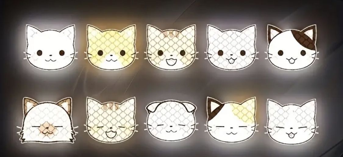 Brand New 10 Pc Kitty Fat Face Reflective Stickers For Car Or Helmet 