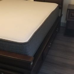 Bedroom Set Full Size Beautyrest Hybrid Mattress