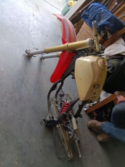 Dirt bike parts with frame