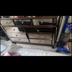 Moving Sale!!Pier, One Wood, And Mirror Dresser 
