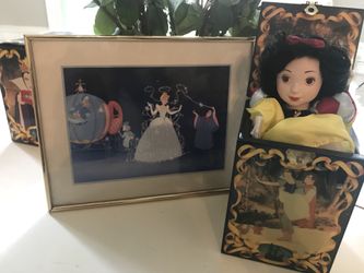 Walt Disney Limited edition musical jack in the box and Cinderella framed wall art