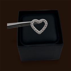 Heart Shape Diamond Pendant In 14k White Gold