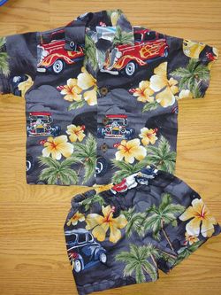 Hawaiian baby boy outfit for summer