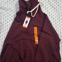 Buffalo Womens Maroon Pullover Hoodie XXL with Drawstring & Pockets