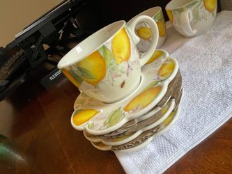 Set tea cups limoncello set 8 cups 4 small plates