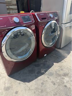 Burgundy Samsung washer & dryer