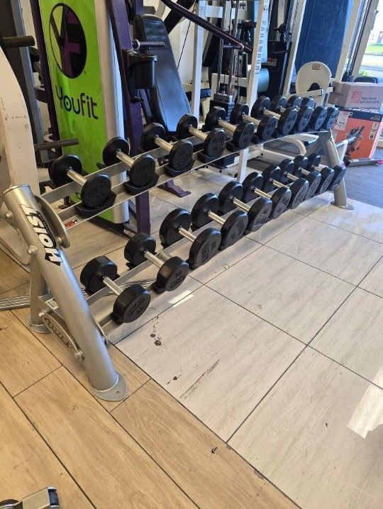 Umax Dumbbells 5-50lbs With Hoist Tier 2 Commercial Grade Dumbbell Storage Rack