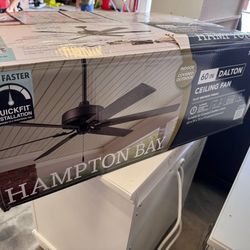 Hampton Bay Dalton 60 in. Indoor/Covered Outdoor DC Motor Matte Black Ceiling Fan